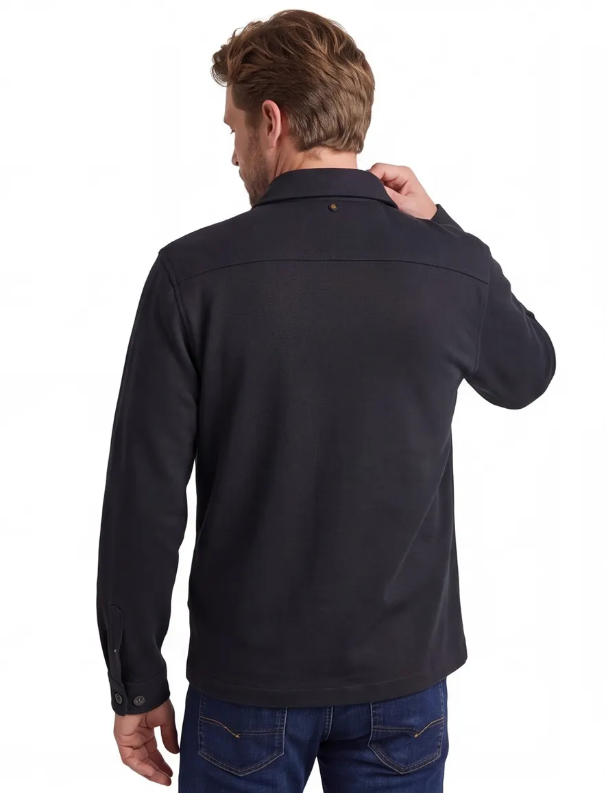 PME Legend overshirt effen zwart normale fit