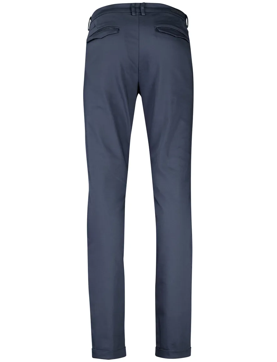Cast Iron chino blauw effen katoen