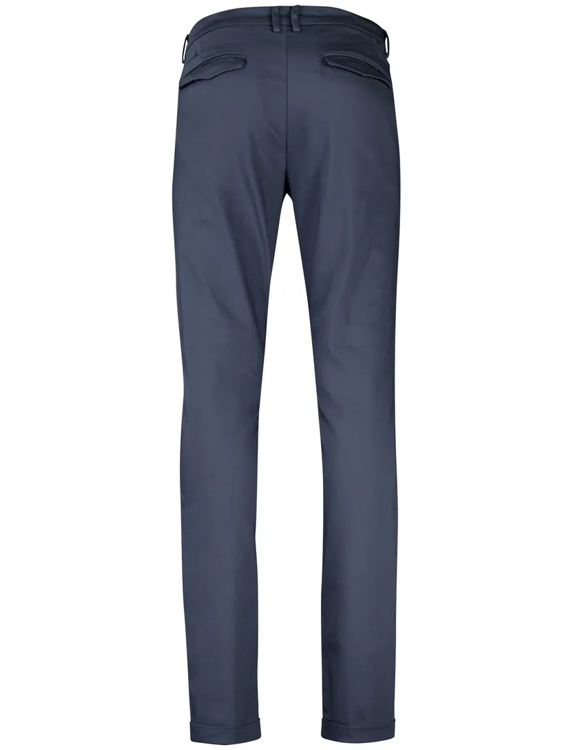 Cast Iron katoen blauw effen chino
