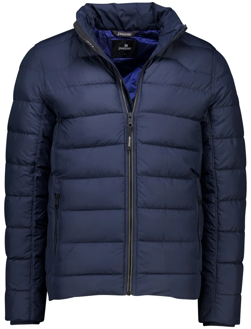 Vanguard winterjas effen donkerblauw normale fit