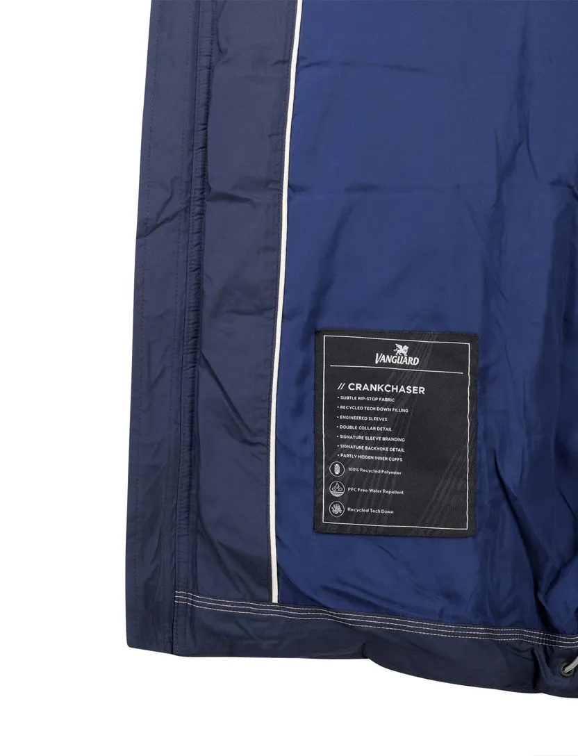 Vanguard winterjas effen donkerblauw normale fit