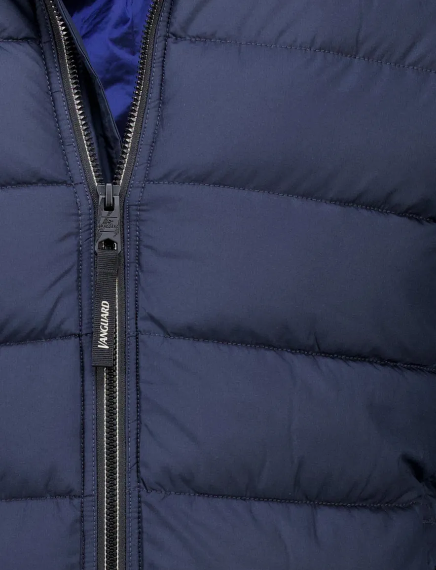Vanguard winterjas donkerblauw effen normale fit
