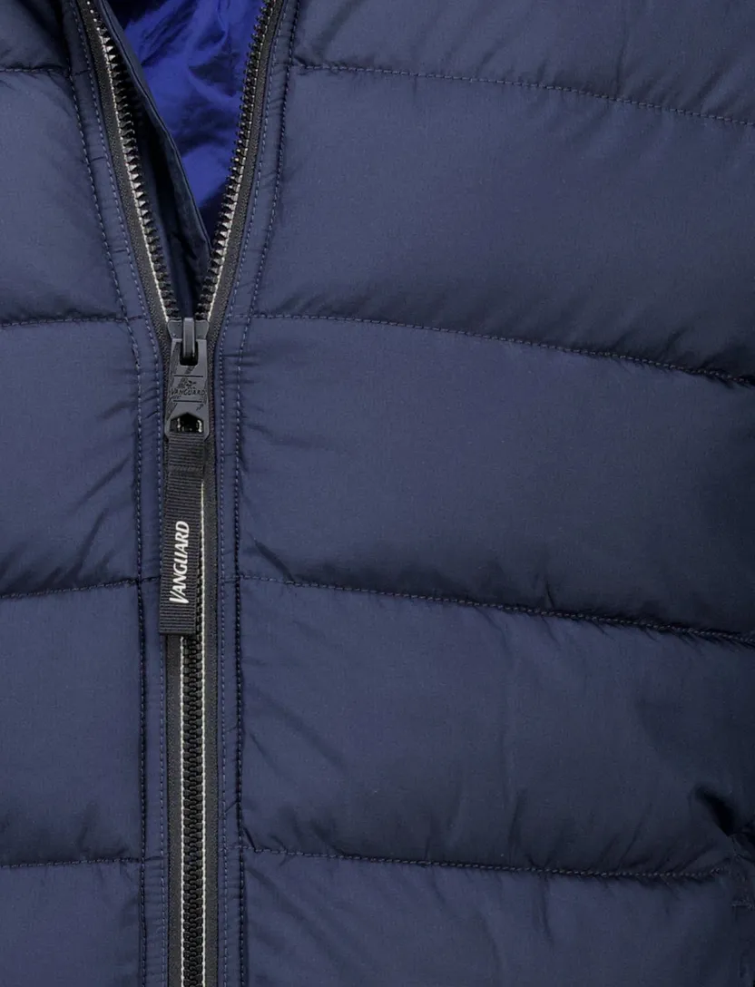 Vanguard winterjas effen donkerblauw normale fit