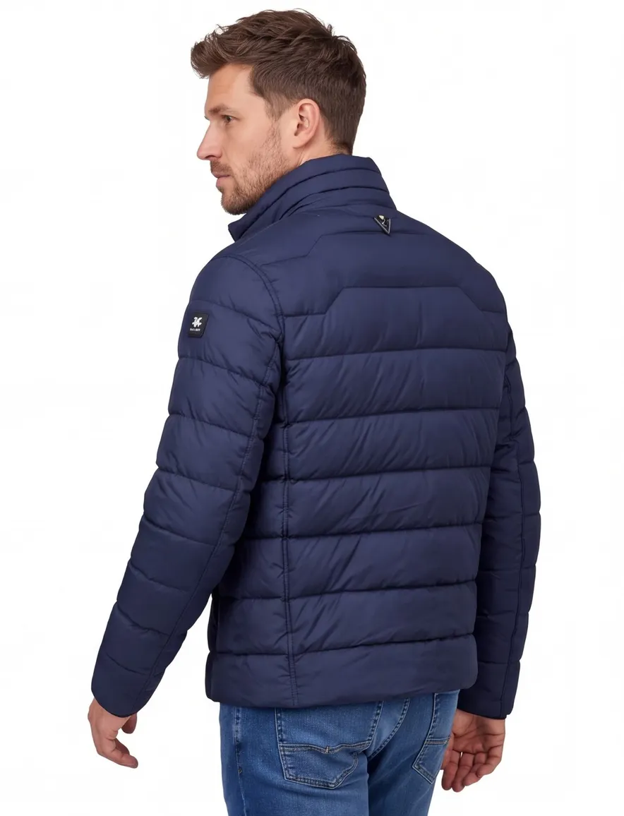 Vanguard effen donkerblauw winterjas normale fit