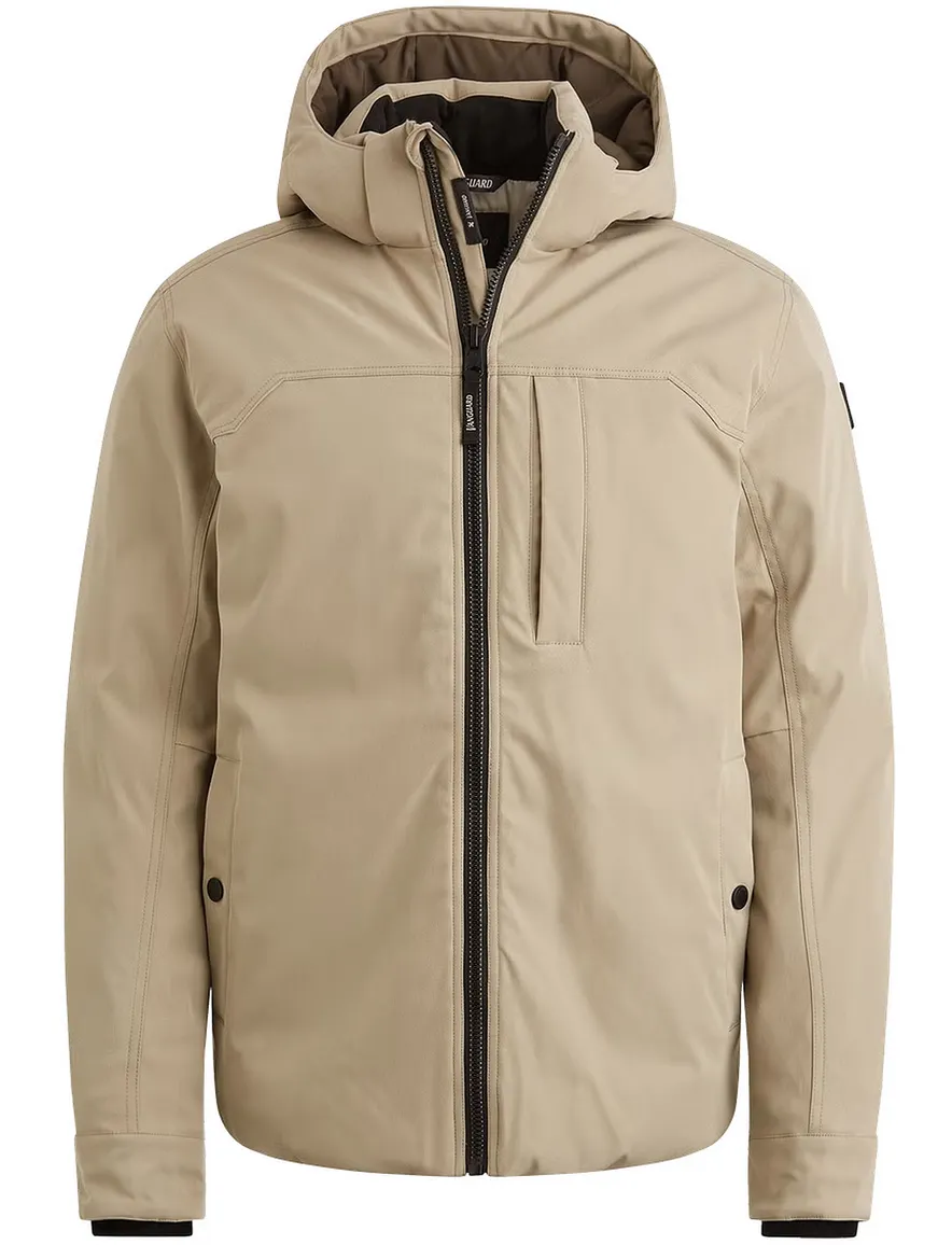 Vanguard Winterjas Beige effen een borstzak