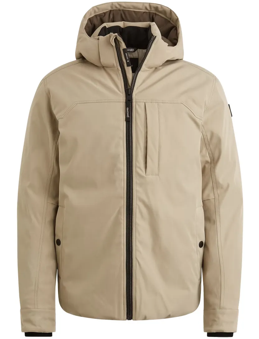 Winterjas Vanguard Beige effen een borstzak