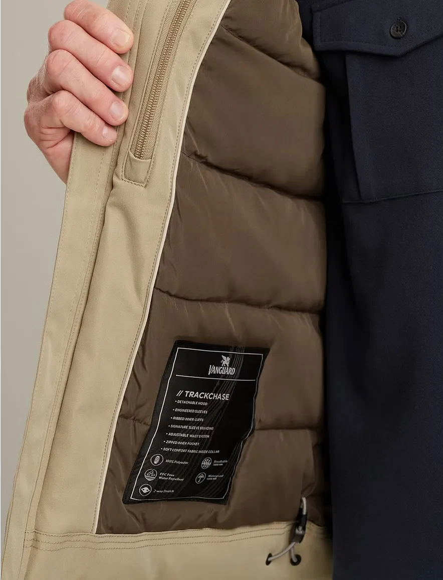 Vanguard Winterjas Beige effen een borstzak