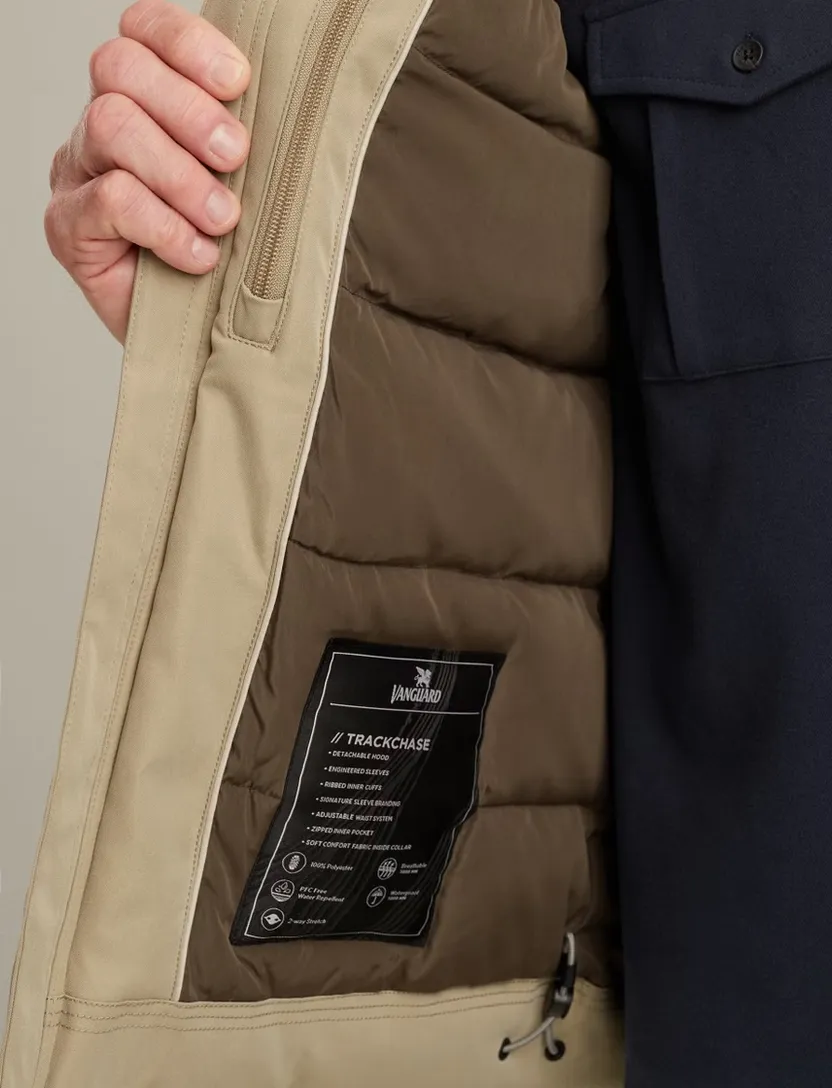 Winterjas Vanguard Beige effen een borstzak