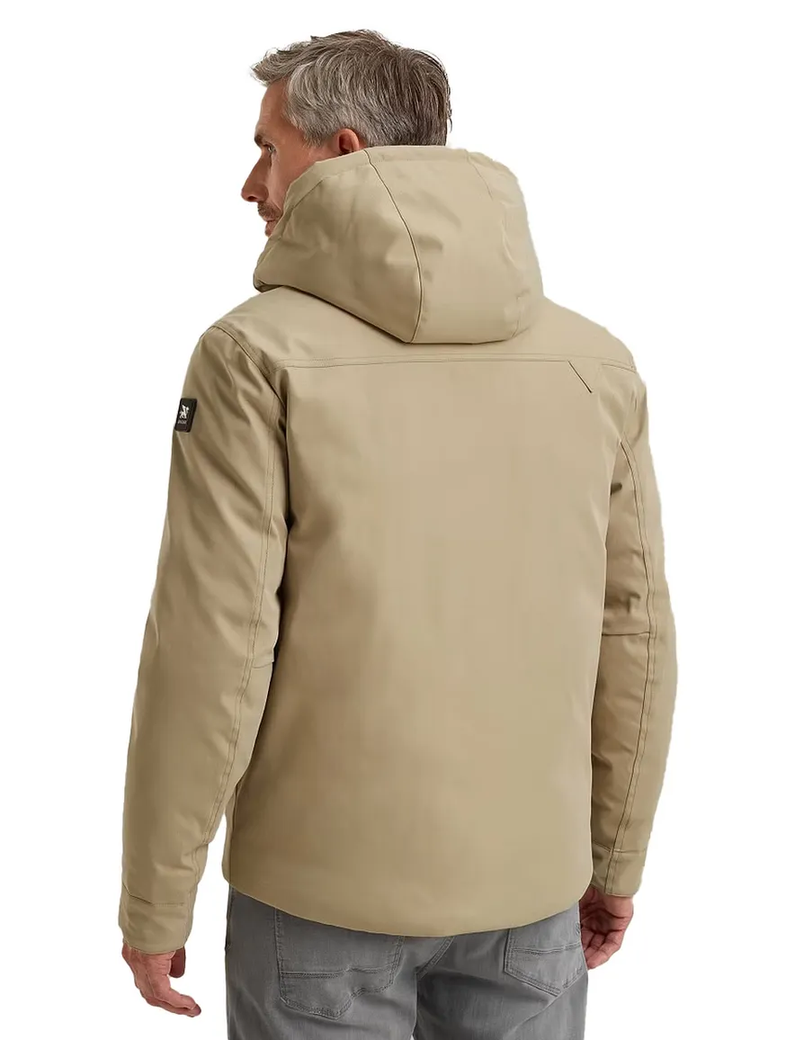 Vanguard Winterjas Beige effen een borstzak