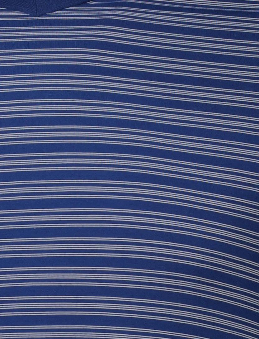Schiesser pyjamaset Long Life Soft blauw gestreept