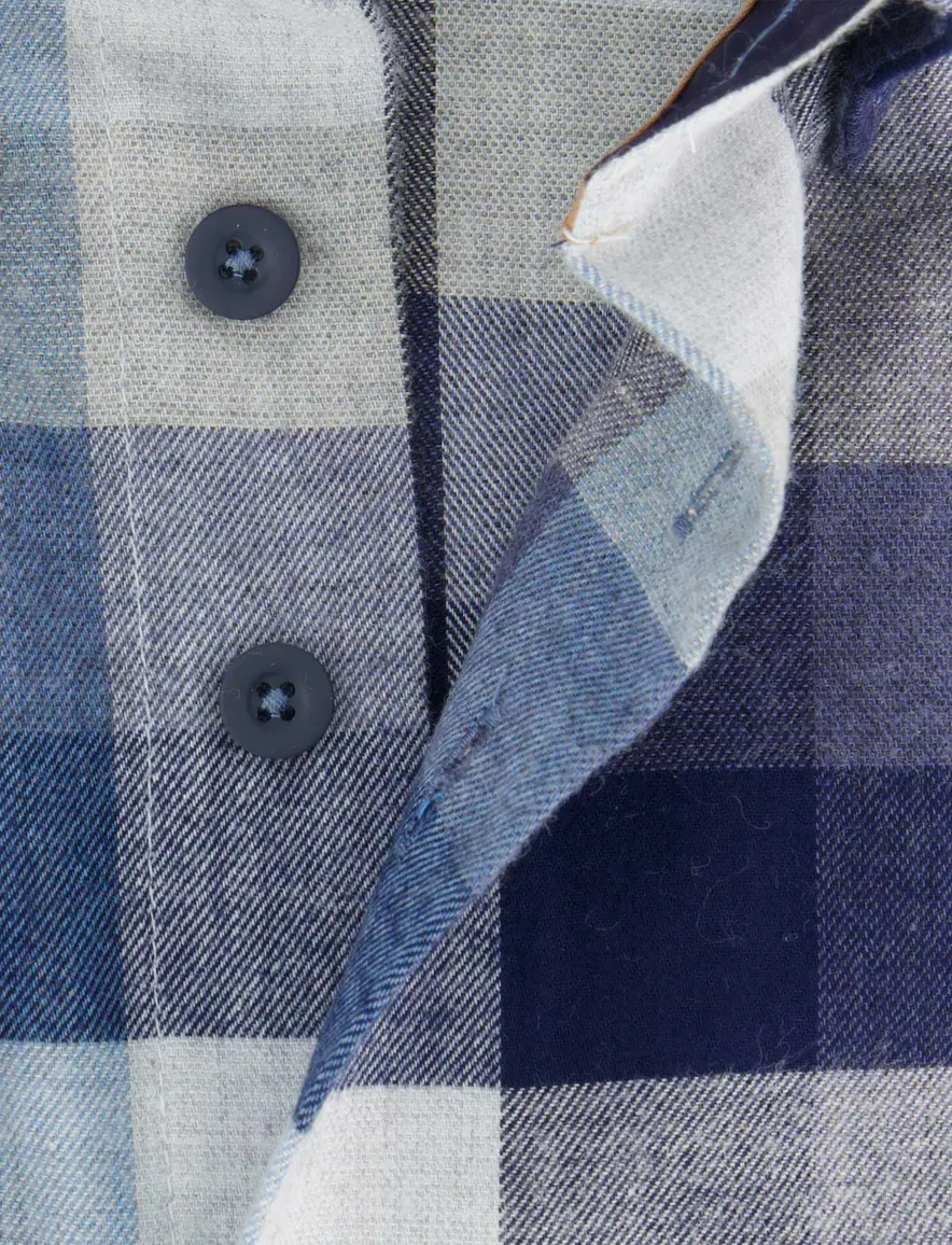 Eden Valley overhemd blauw ruit katoen
