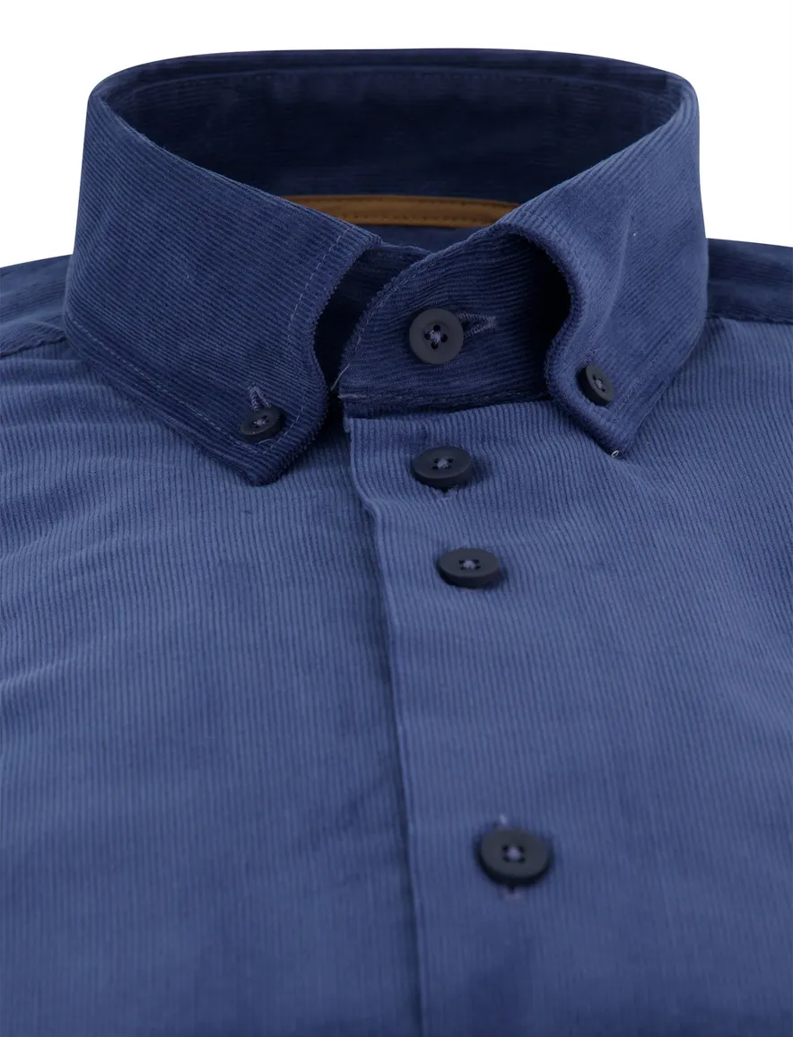 Eden Valley overhemd blauw corduroy