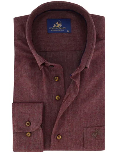 Eden Valley Eden Valley overhemd normale fit bordeaux