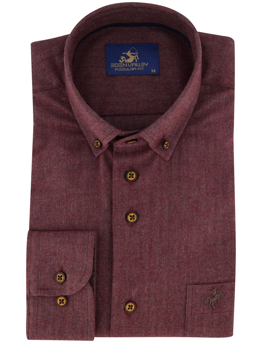 Eden Valley overhemd normale fit bordeaux