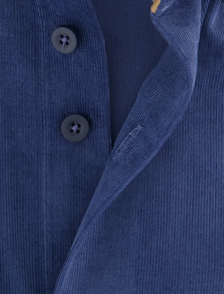 Eden Valley overhemd ml 7 blauw corduroy modern fit
