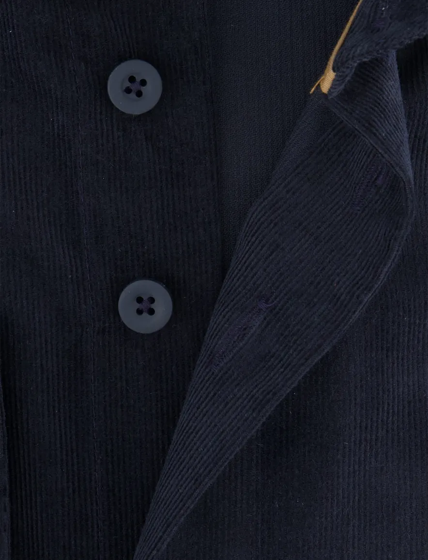 Eden Valley overhemd ml 7 donkerblauw corduroy modern fit