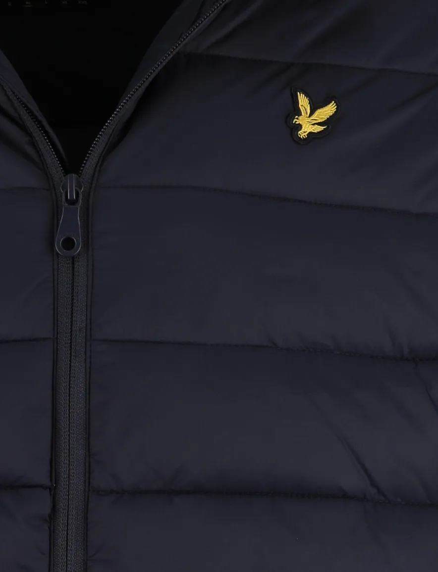 Lyle & scott winterjas donkerblauw effen gewatteerd