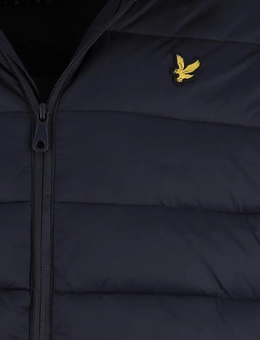 Lyle & scott winterjas donkerblauw gewatteerd effen