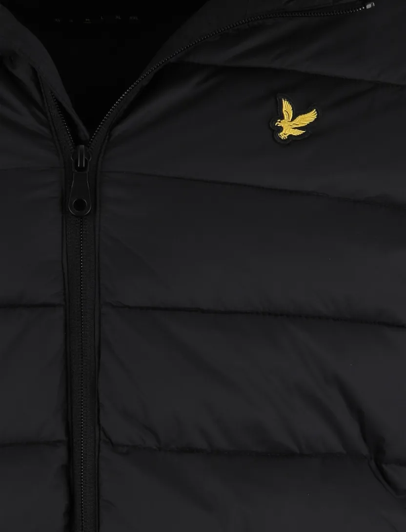 Lyle & scott winterjas zwart normale fit effen gewatteerd