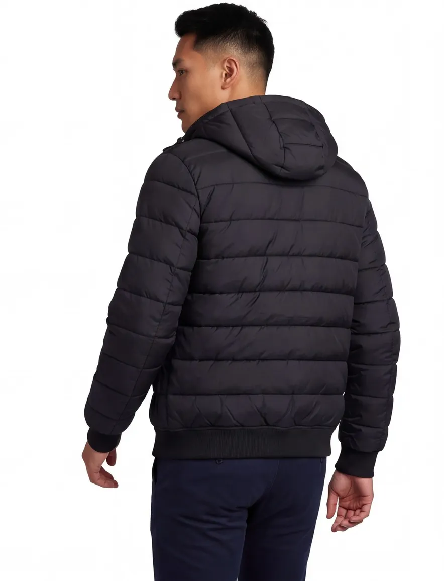 Lyle & Scott jas zwart gewatteerd