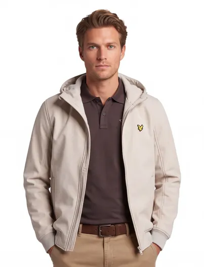 Lyle & Scott Lyle & scott winterjas beige effen softshell normale fit