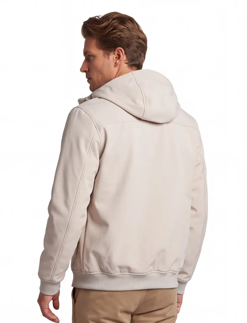 Lyle & scott winterjas beige effen softshell normale fit