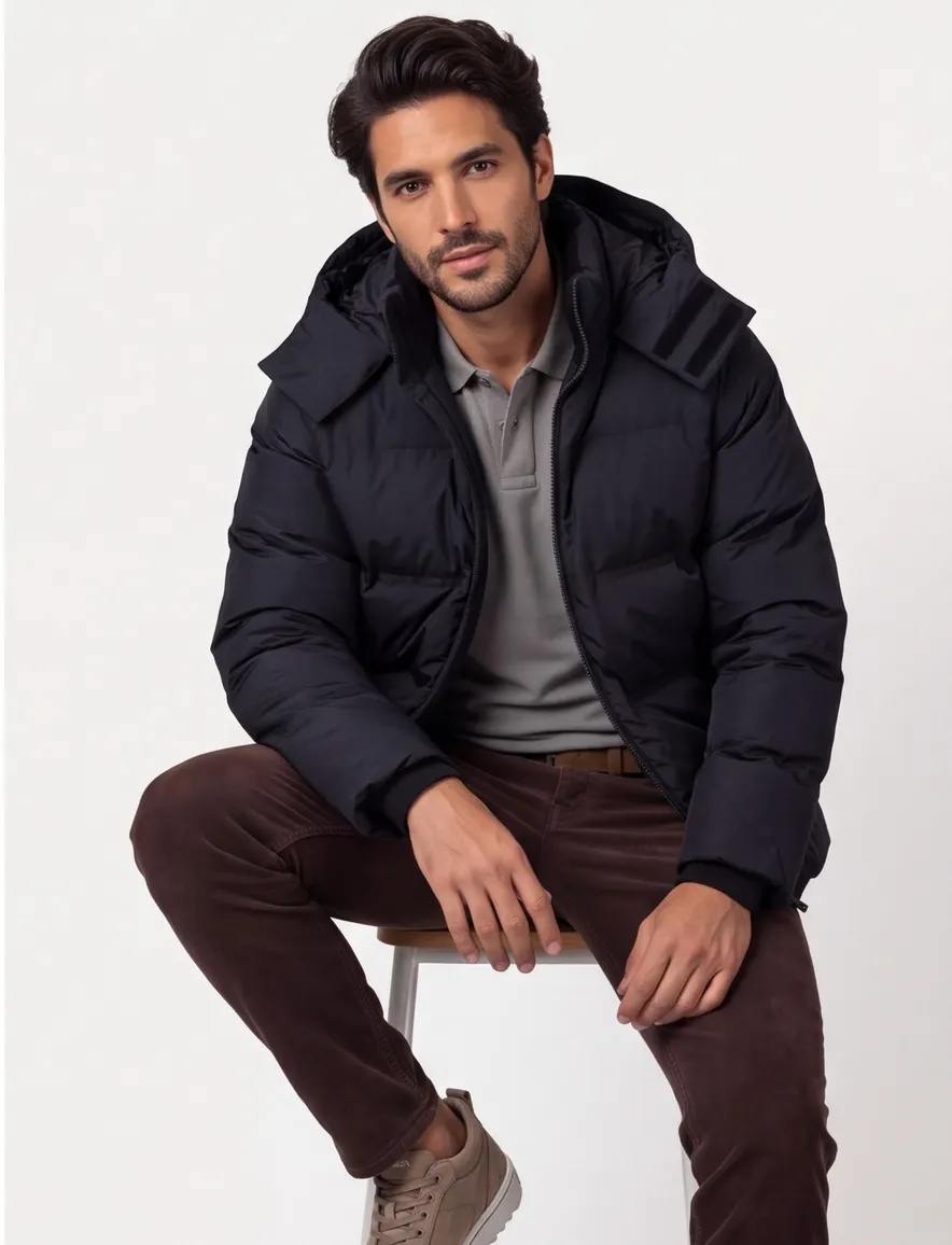 winterjas donkerblauw Lyle & Scott