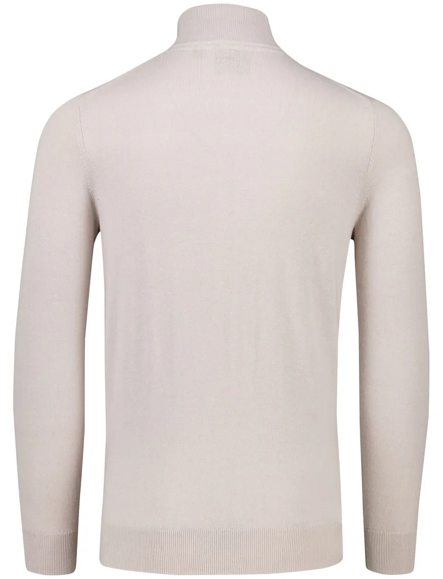 Lyle & Scott trui beige effen slim fit katoen