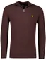 Lyle & Scott trui bruin effen slim fit katoen