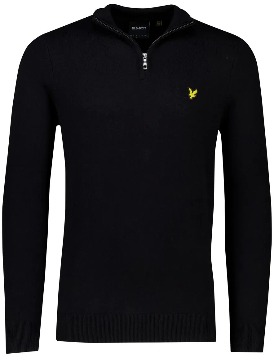 Lyle & Scott trui zwart effen slim fit