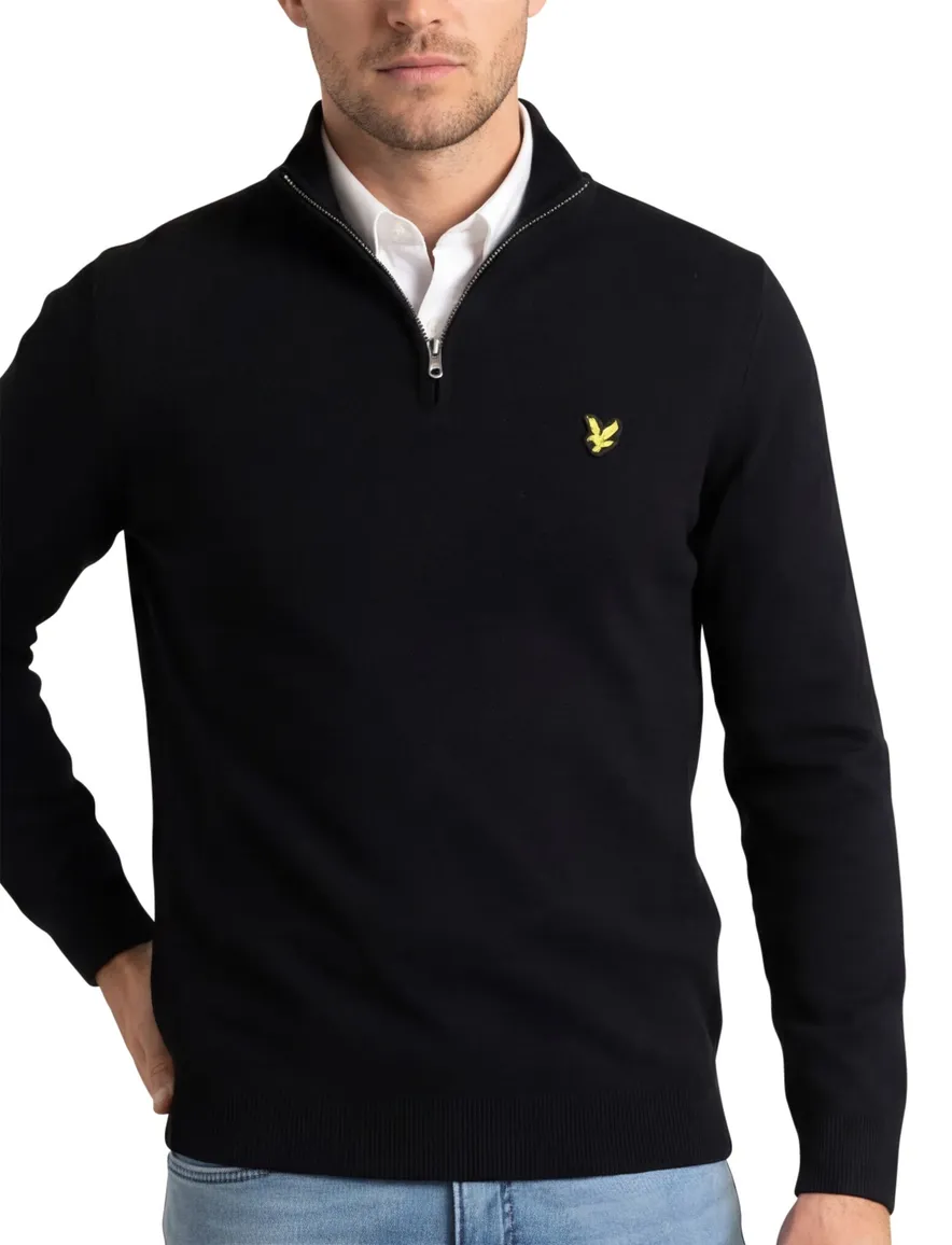 Lyle & Scott trui zwart effen slim fit