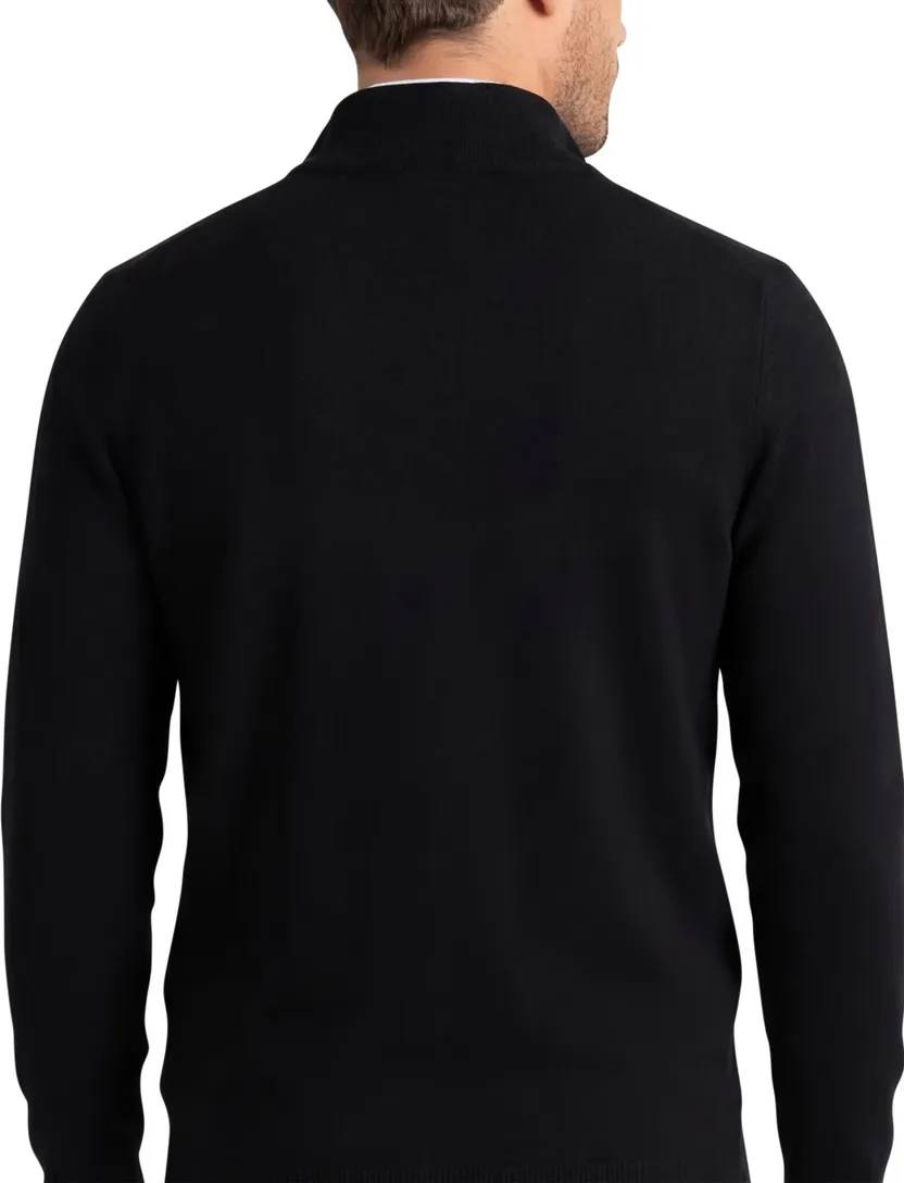 katoenen trui Lyle & Scott zwart effen slim fit