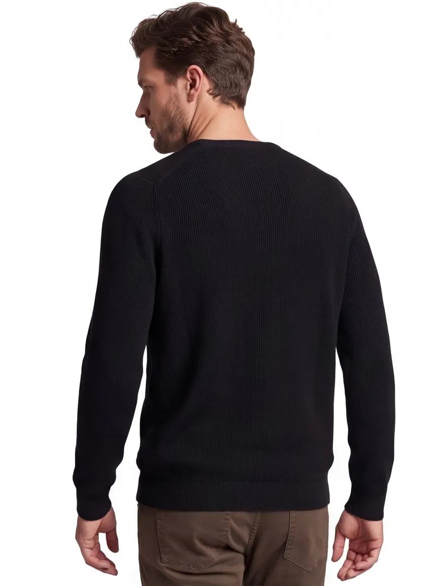 Lyle & Scott trui gebreid zwart katoen