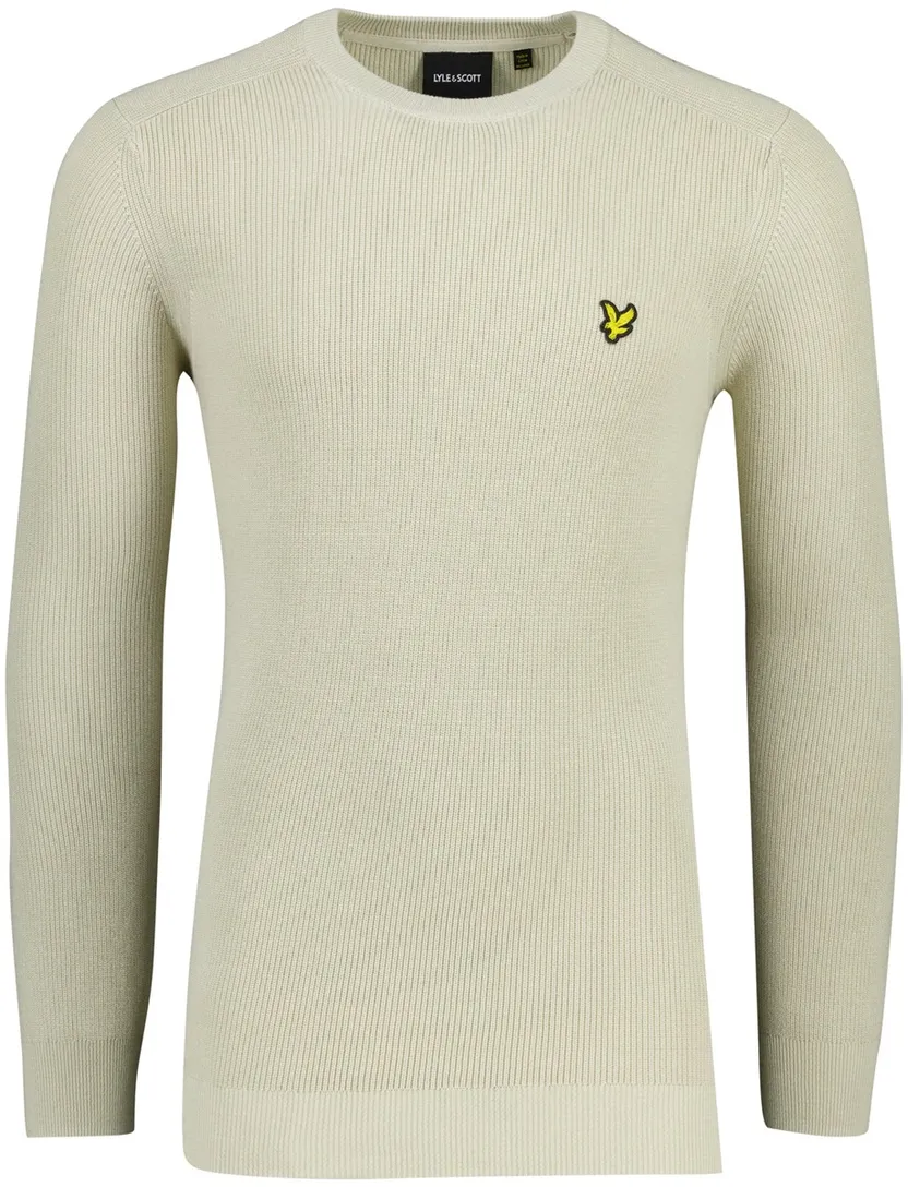 Lyle & Scott trui creme ronde hals katoen