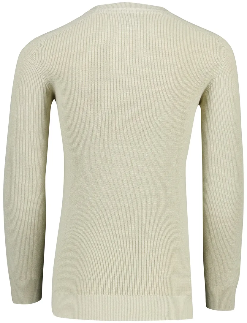 Lyle & Scott trui creme ronde hals katoen