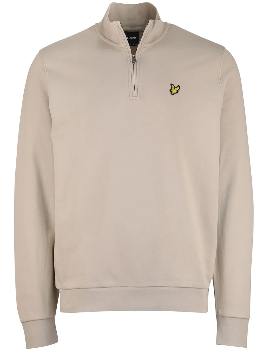Lyle & Scott half zip trui beige normale fit