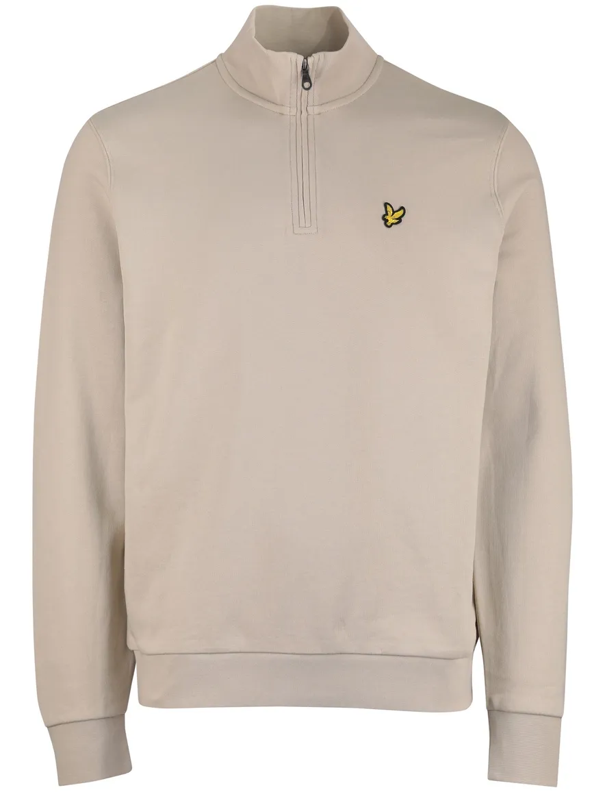 Lyle & Scott half zip trui beige normale fit