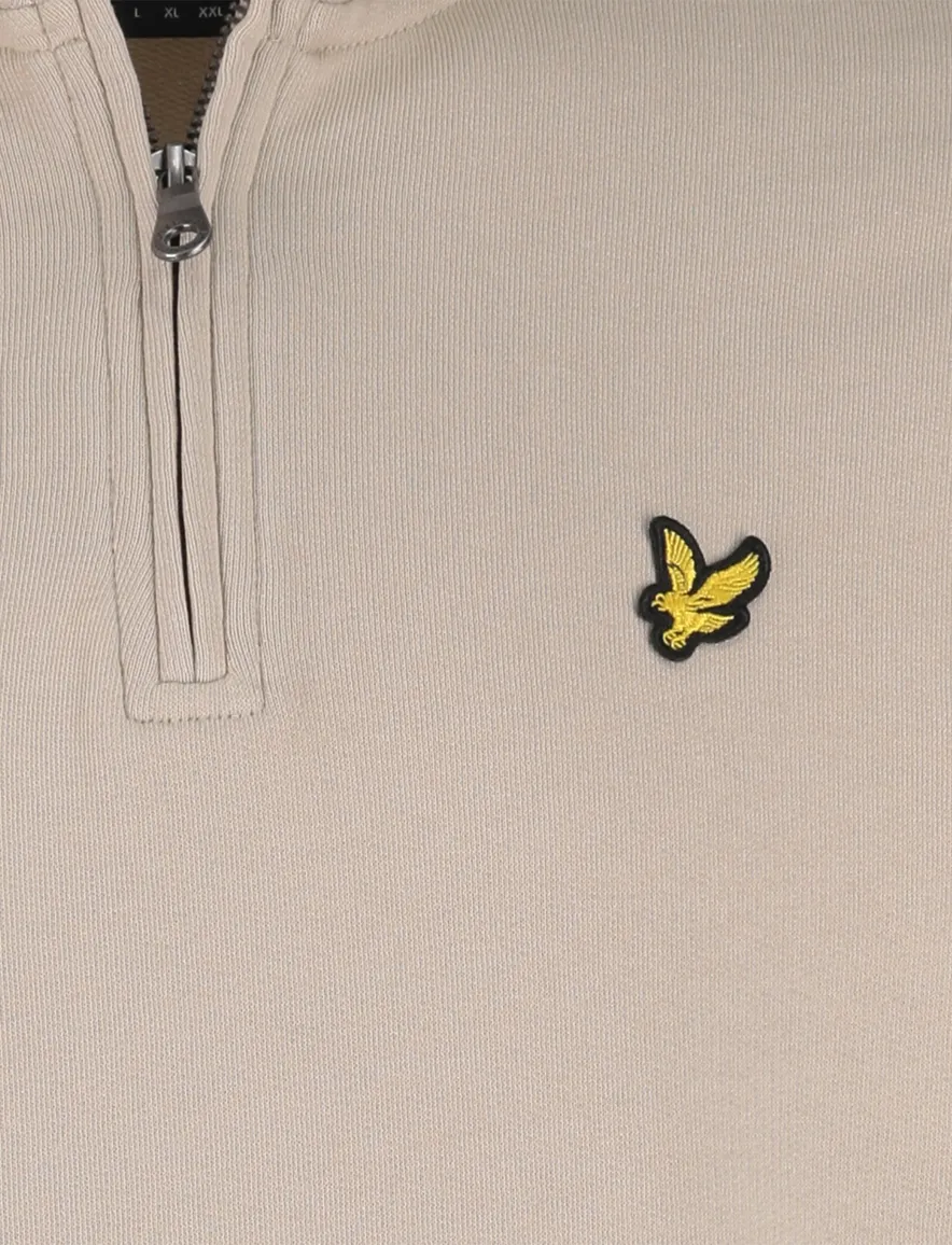 Lyle & Scott half zip trui beige normale fit