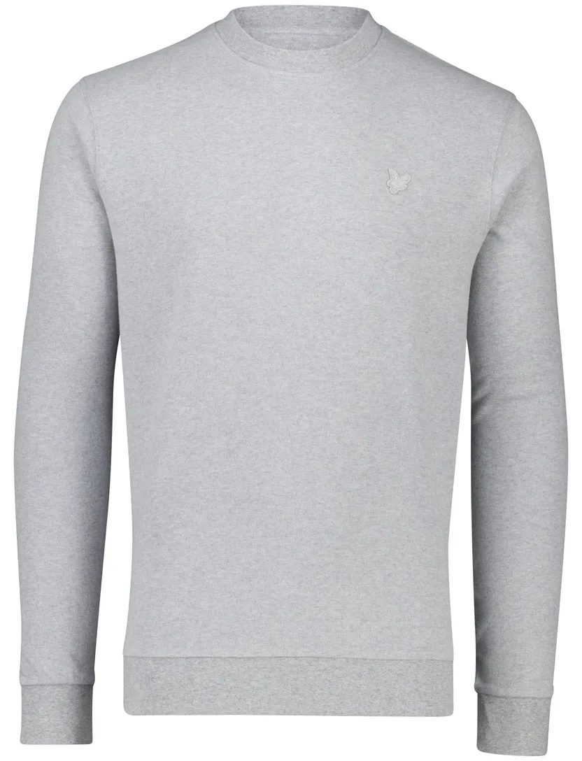 Lyle & Scott sweater grijs katoen ronde hals met boord