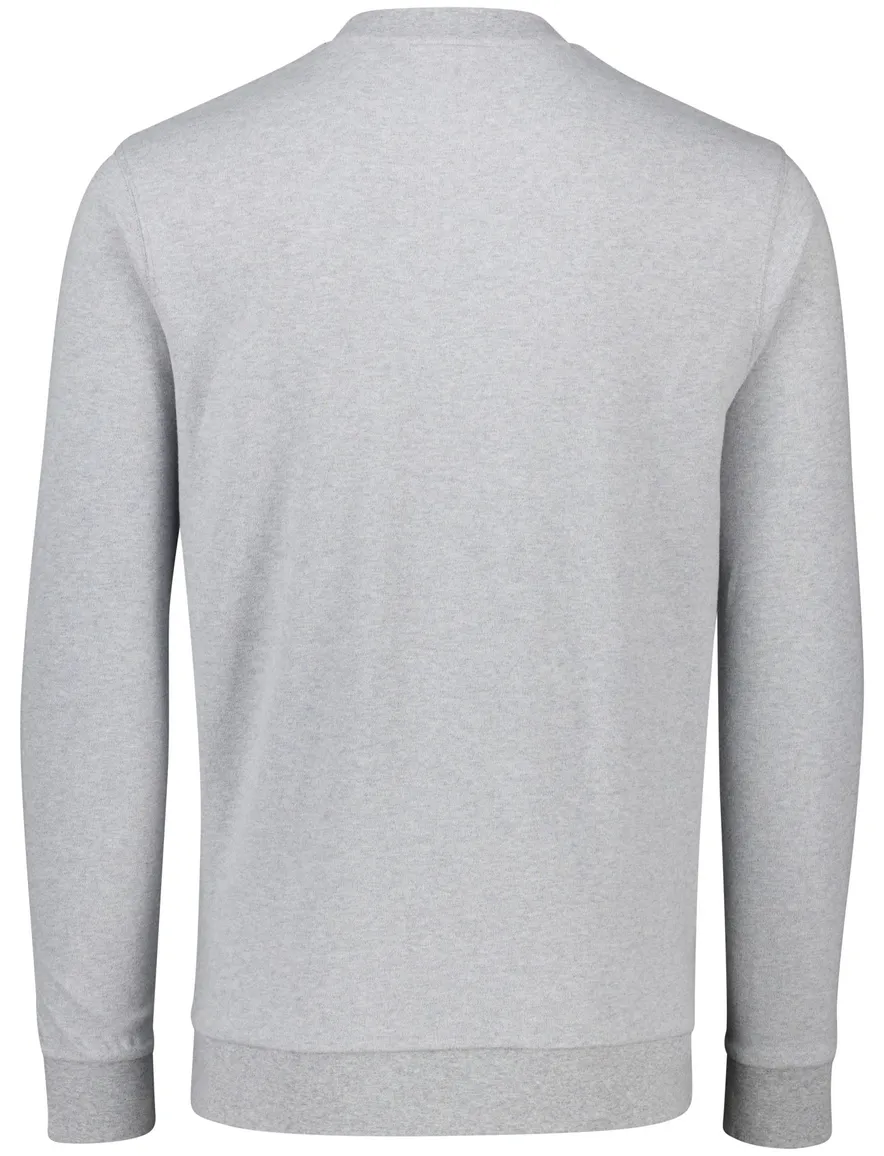Lyle & Scott sweater grijs katoen ronde hals gemêleerd