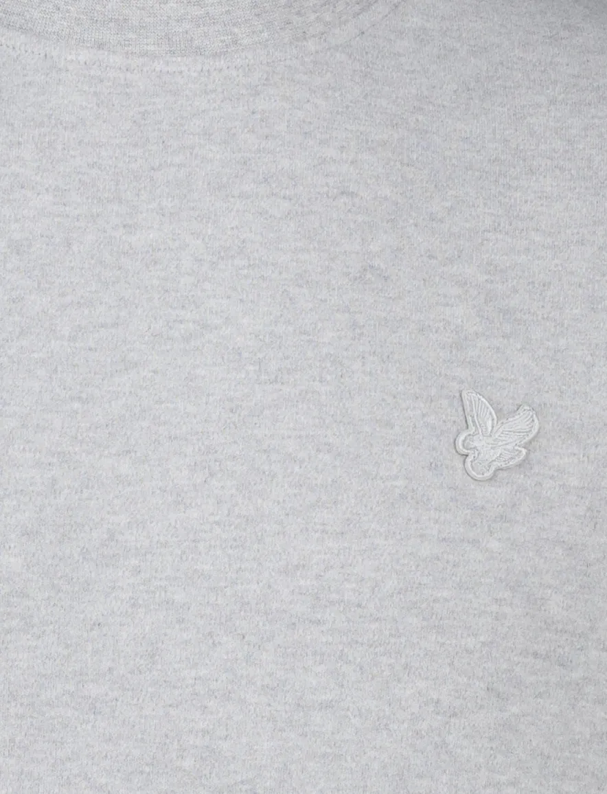Lyle & Scott sweater grijs katoen ronde hals gemêleerd