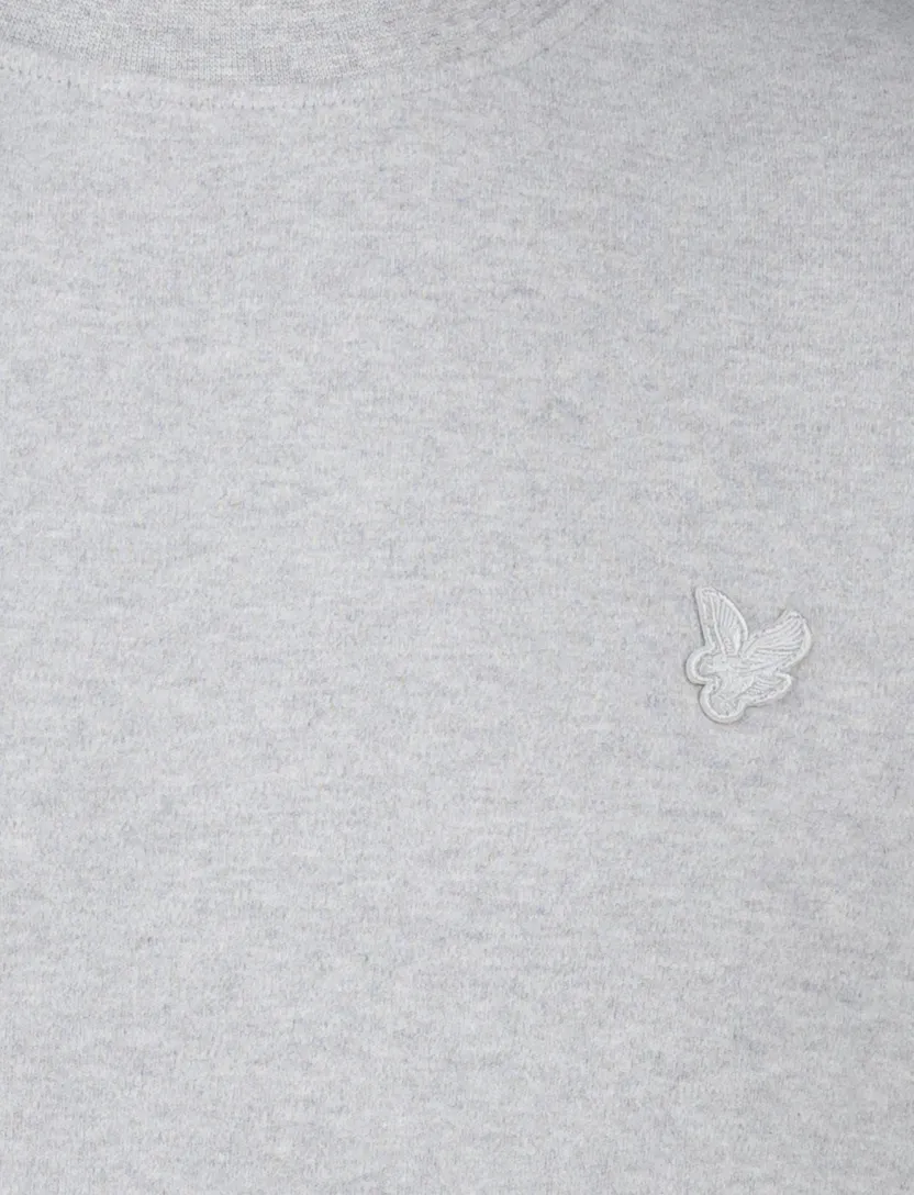 Lyle & Scott sweater grijs katoen ronde hals met boord