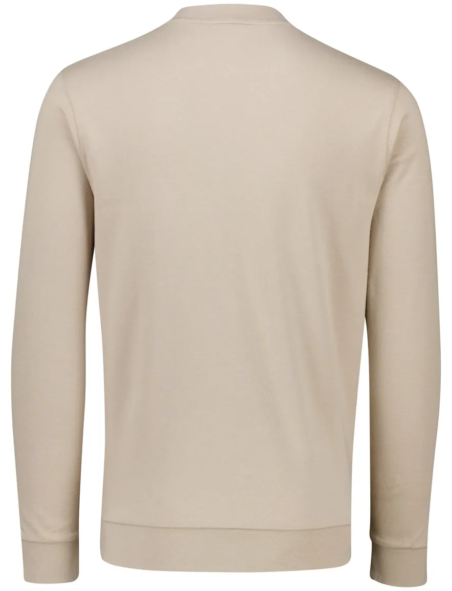 Lyle & Scott sweater beige effen ronde hals katoen lange mouw