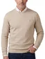 Lyle & Scott sweater beige effen ronde hals katoen lange mouw