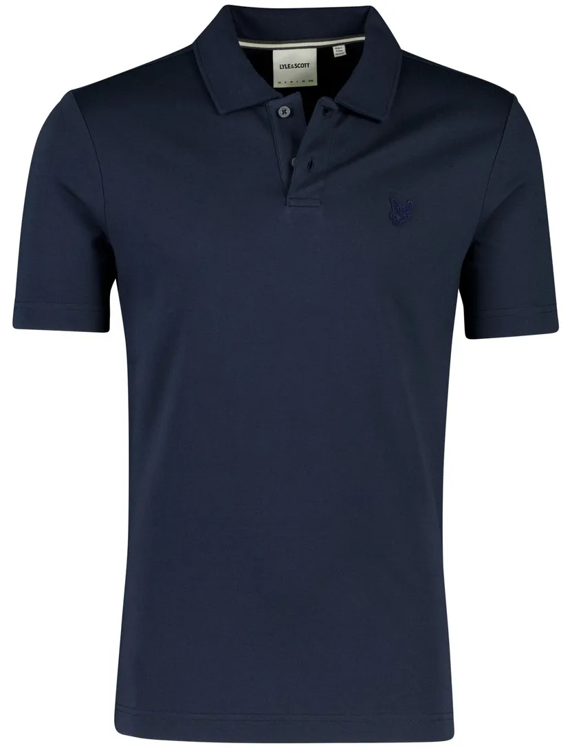 Lyle & Scott korte mouw polo donkerblauw normale fit
