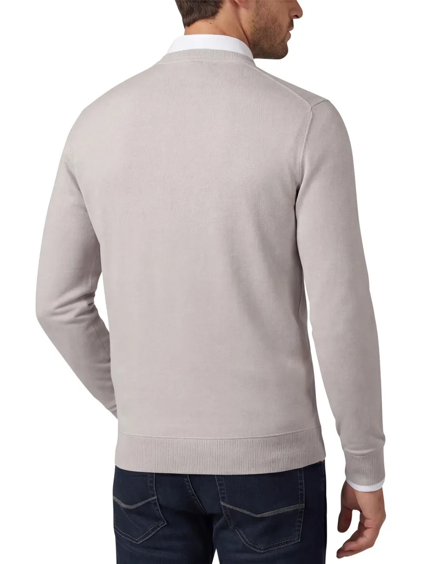 Cavallaro ronde hals trui effen beige katoen