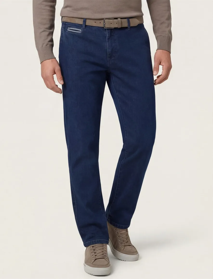 Denim COM4 chino donkerblauw normale fit