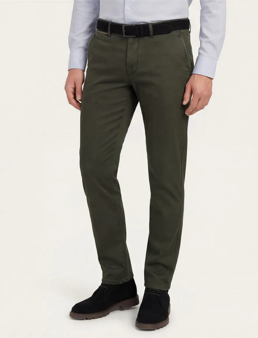 COM4 Modern Chino Pantalon chino groen