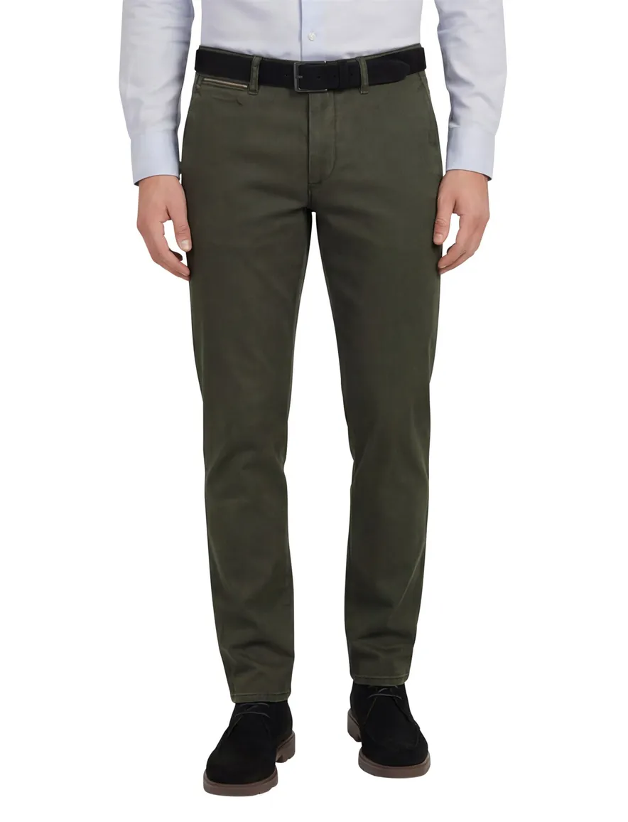 COM4 Modern Chino Pantalon chino groen