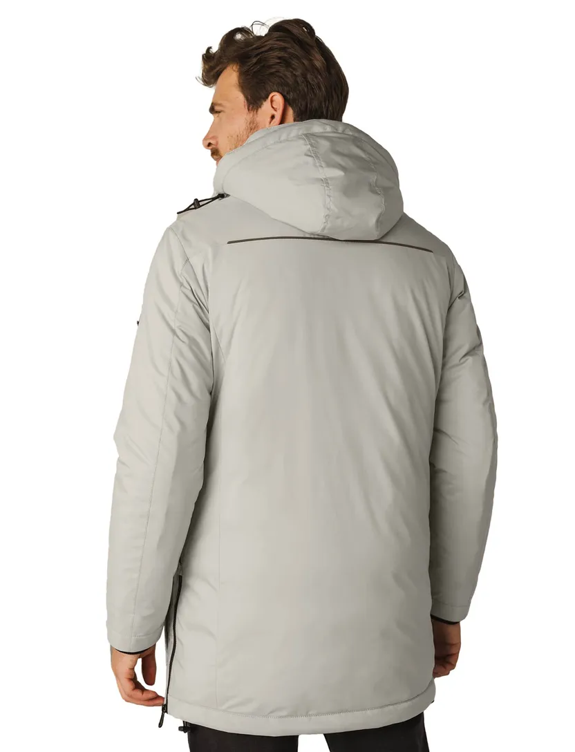 State of Art Regular Fit winterjas grijs met capuchon polyester